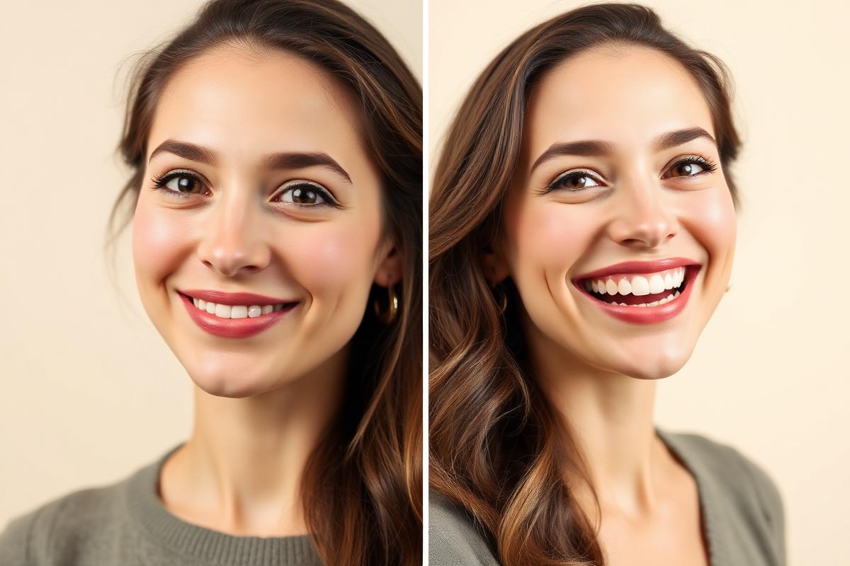 Patient before and after smile makeover