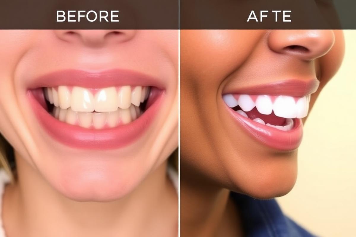Patient before and after Invisalign treatment